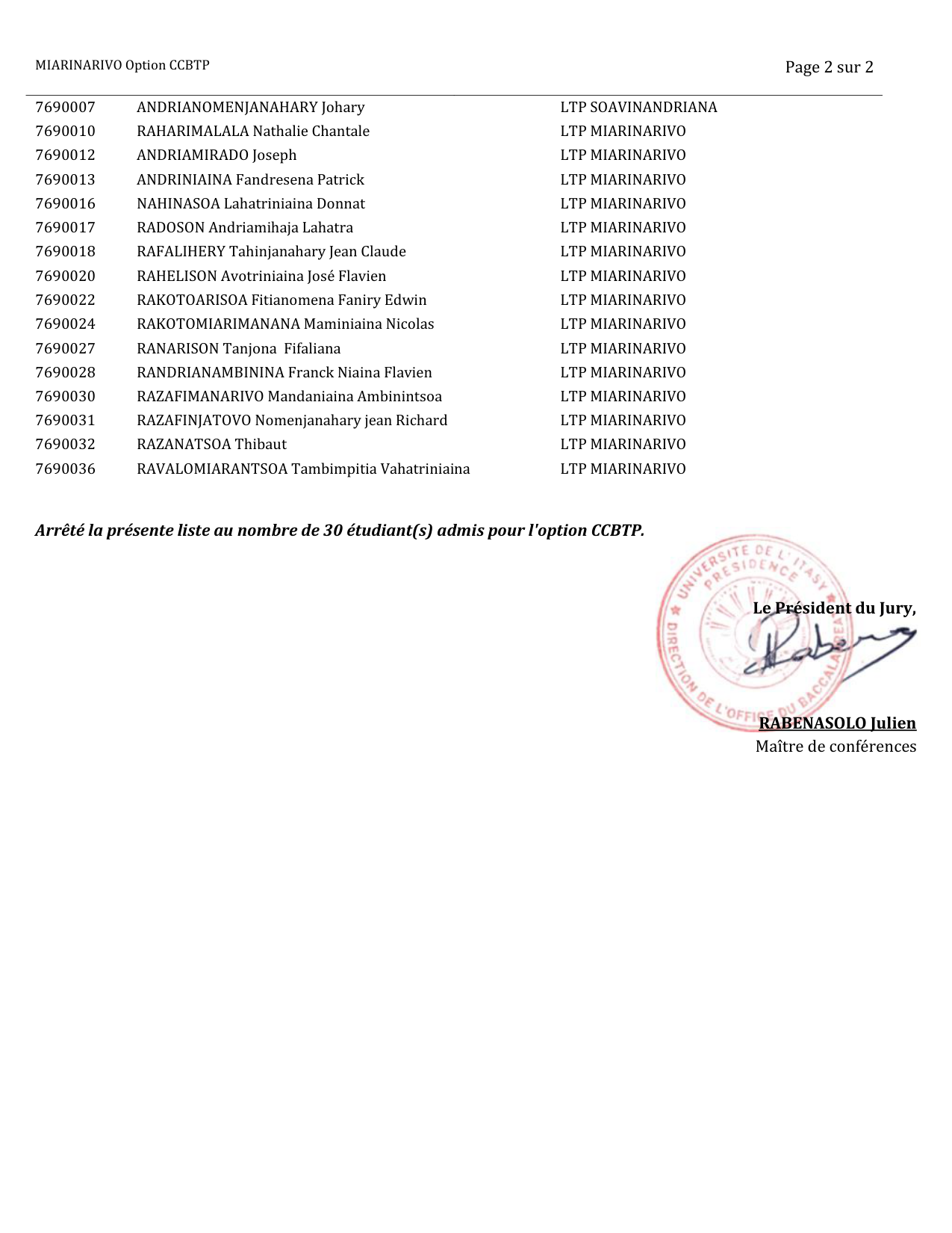 Résultats Bacc 2026