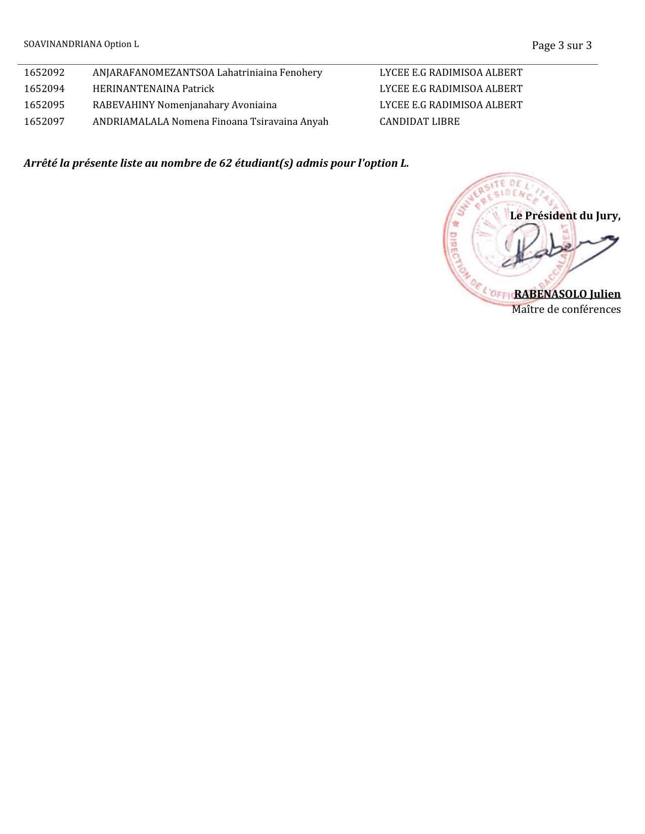 Résultats Bacc 2026