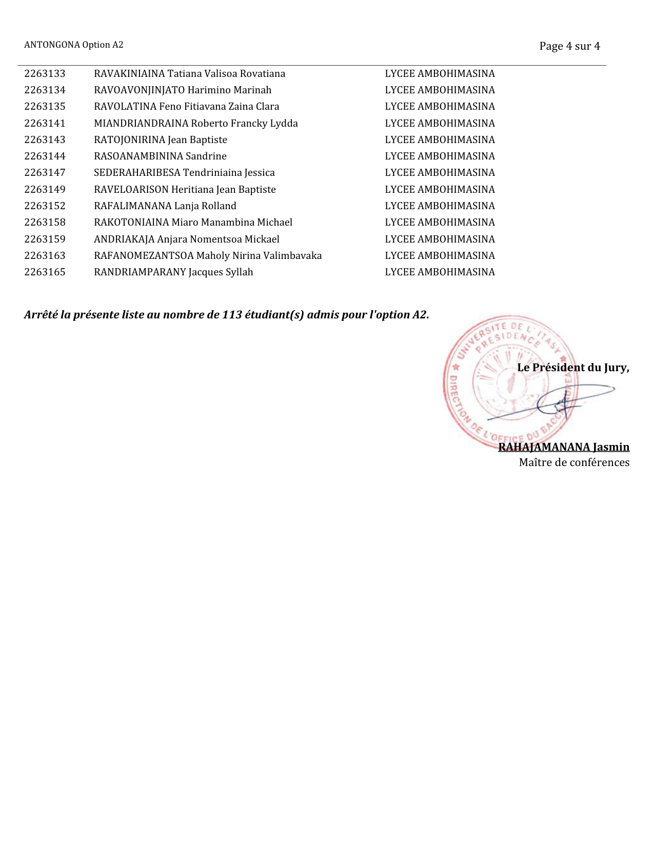 Résultats Bacc 2026